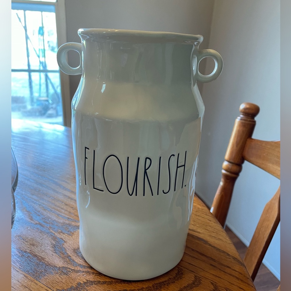 Rae Dunn, “Flourish” vase. 9.5 inches tall. Never used. perfect condition.